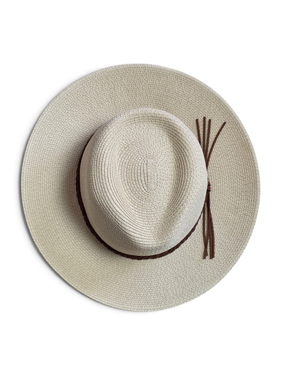 Furtalk Accessories - Nwt, Furtalk Wide Brim Straw Sun Hat with Brown Trim